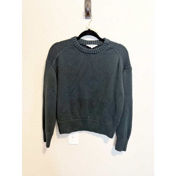 KOTN Womens Hamatah Knit Sweater Pullover Crew Neck Ribbed Trim Black Small - Picture 3 of 8